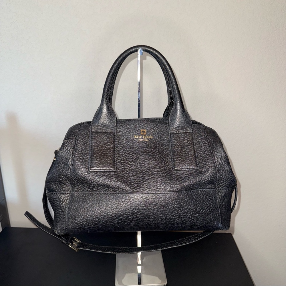 kate spade Black Pebbled Leather Satchel